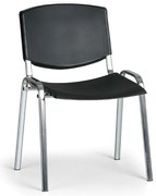 Konferenčná stolička Design - chrómované nohy, čierna
