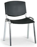 Konferenčná stolička Design - chrómované nohy, čierna