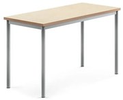 Stôl SONITUS, 1200x600x720 mm, béžové linoleum, alu šedá