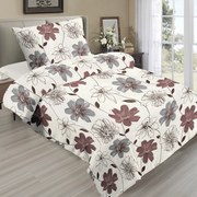 INTERMEDIC SK Posteľná obliečka Mikroplyš Hnedý Kvet 200x220/2x70x90 cm – zapínanie na zips