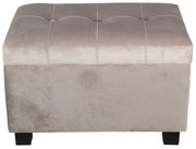 Šedá zamatová podnožka Grey - 50 * 34 * 33 cm