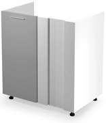 Dolná skrinka rohová Vento DKN-80/82, biela / sivá