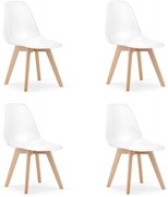 Set styroch jedálenských stoličiek KITO priesvitné / naturálne nohy (4 ks)