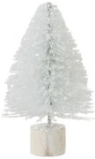 Malý biely trblietavý vianočný stromček - 14 cm