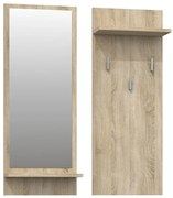 Vešiaková stena so zrkadlom- RIVA- DUB sonoma