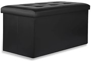 Skladacia lavička s vekom XXL čierna