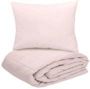 Letný paplón prešívaný 140x200 cm s obliečkou na vankúš SUMMER 70x90 cm, púdrovo ružový