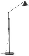 Čierna stojacia lampa s kovovým tienidlom (výška 220 cm) Dione – Kave Home