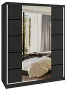 Šatníková skriňa SERENITY 133 cm čierny mat ME SERENITY SZP6/0/B/B/0/HIAL