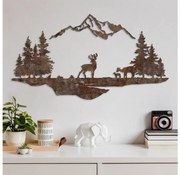 Nástenná dekorácia 2ks 70x38 cm jeleň kov/hnedá
