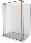 Mexen Kioto voľne stojaca sprchová stena 90 x 30 x 30 cm, čierny vzor, ružové zlato - 800-090-030-222-60-70-030