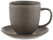 Šedo-hnedý keramický šálka s tanierikom Louise taupe - 12 * 9 * 9.5cm