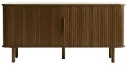 Hnedá nízka komoda v dekore duba s posuvnými dverami 76x160 cm Cavo – Unique Furniture