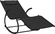vidaXL Hojdacie lehátko čierne oceľ a textilén