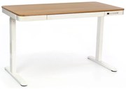 Výškovo nastaviteľný stôl OfficeTech 3, 120 x 60 cm, biela / dub
