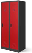Skriňa Kacper kovová antracit/červená
