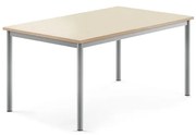 Stôl BORÅS, 1200x800x600 mm, laminát - breza, strieborná