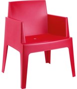 BOX záhradné kreslo s podrúčkami red