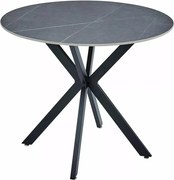 Jedálenský stôl Talia 90 cm keramika mramor/čierny