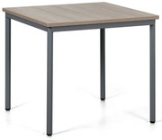 Jedálenský stôl TRIVIA, 80x80 cm, tmavo sivá podnož, dub prírodný