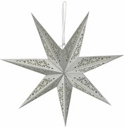 Závěsná svítící LED hvězda CALORE 75 cm stříbrná