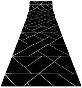 Behúň EMERALD exkluzívny 7543 glamour, styl geometrický čierny / strieborný