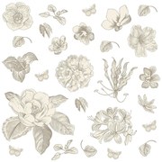 Samolepiaca dekorácia Pastelové kvety, 30 x 30 cm