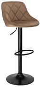Barová stolička CYDRO zamatová, čierna / hnedá