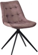 Jedálenská stolička Merna - zamat - Hnedá