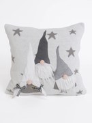 Vianočná obliečka na vankúš mikroplyš 40 x 40 cm - Sivý škriatkovia