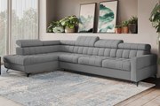Rozkladacia rohová sedacia súprava Nardo Maxi ľavá - sivý plyš Pretty 17