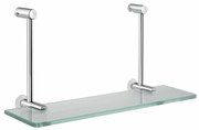 SAPHO 1301-15 závesná sklenená polička na sprchovú zástenu 40 x 18 x 12,5 cm, strieborná