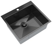 Gamma Gamma, 1-komorový nerezový drez 550x500x210 mm, grafitová, GMA-S5550-BK