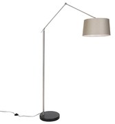 Moderná stojaca lampa oceľ s hnedým tienidlom 45 cm - Editor