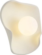 Nástenná lampa Japandi krémová s bielym sklom - Parel