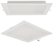 BERGE Štvorcový LED panel zapustený biely - 24W - PC - neutrálna biela