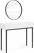 Toaletný stolík Nicole so zrkadlom 60 cm - biely mat / čierna