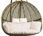 Závesné hojdacie dvojkreslo ARUBA bez stojana - hnedo béžové