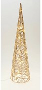 Vianočný svietiaci kužeľ Champagne, 60 x 16 cm, 30 micro LED, na batérie, 60 cm