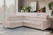 Rozkladacia rohová sedacia súprava Nardo L ľavá - béžový plyš Pretty 03