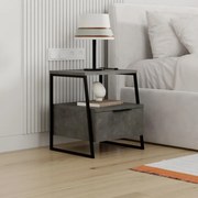 Nočný stolík Houseland Pal retro sivý