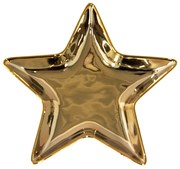 Zlatá keramická miska v tvare hviezdy Gold Star - 20 * 19 * 2 cm