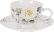 Hrnček s podšálkou Floralia 200 ml, krémový%