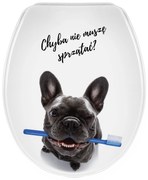 BISK Erga Iris, toaletné WC sedátko z polypropylénu, biela so vzorom Psa, ERG-07990