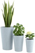 Sada 3 ks kvetináčov 3 round - sivá