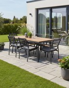 Záhradný set pre 6 osôb Santos, hliníkový, sivý