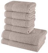 Sada 6 kusov bavlnených osušiek a uterákov Bella hnedá EMI