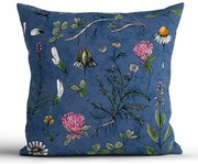 Bavlnená obliečka na vankúš Renforcé 40 × 40 cm - Herbár tmavo modrý