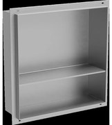 Mexen X-Wall-NR zapustená polica bez obruby s poličkou 30 x 30 cm, inox - 1911303010S