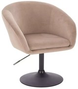 LuxuryForm DESIGN Stolička VENICE VELUR na čiernom tanieri - latte